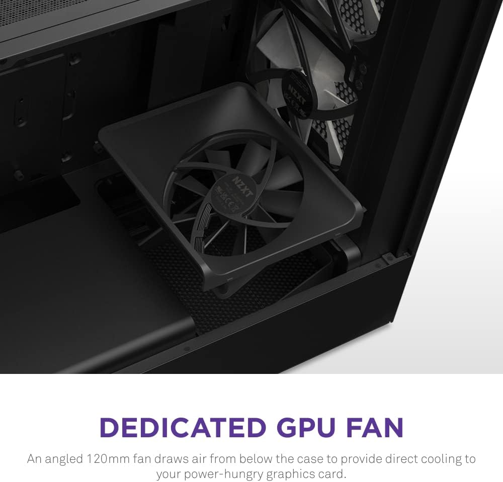 NZXT H5 Elite Compact ATX Mid-Tower PC Case – Black – CC-H51EB-01, Tempered Glass, Built-in RGB Lighting, Cable Management, 2×140mm RGB Fans Included