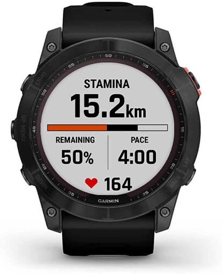 Garmin Fenix 7X Solar Multisport GPS Watch – Slate Grey with Black Band, Solar Charging, Advanced Fitness Tracking, Long Battery Life