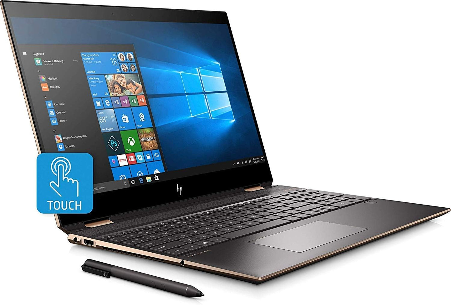 2019 HP Spectre x360 15t 2-in-1 Laptop – 15.6" 4K AMOLED Touch, Intel Core i7-9750H, 16GB RAM, 1TB SSD, GTX 1650, Windows 10 Pro, Dark Ash