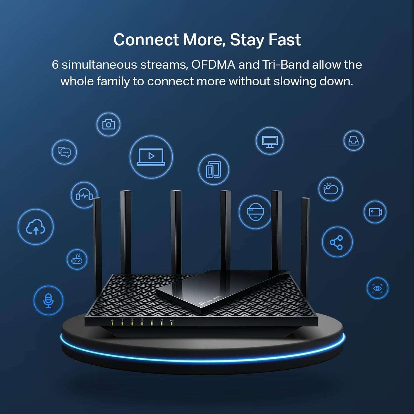 TP-Link AXE5400 Tri-Band WiFi 6E Router (Archer AXE75) – Gigabit Wireless Router for Gaming and Streaming, VPN Support, OneMesh Compatible, WPA3 Security, Black