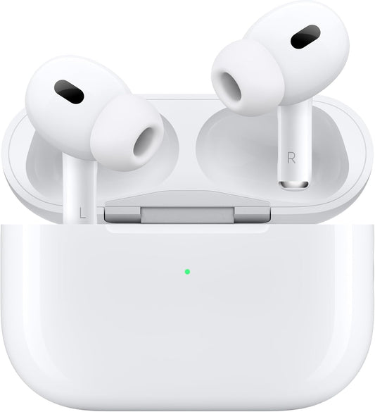 Apple AirPods Pro (2nd Generation) with USB-C – Wireless Bluetooth Earbuds with Up to 2X Active Noise Cancellation, Adaptive Audio, Transparency Mode, Personalized Spatial Audio
