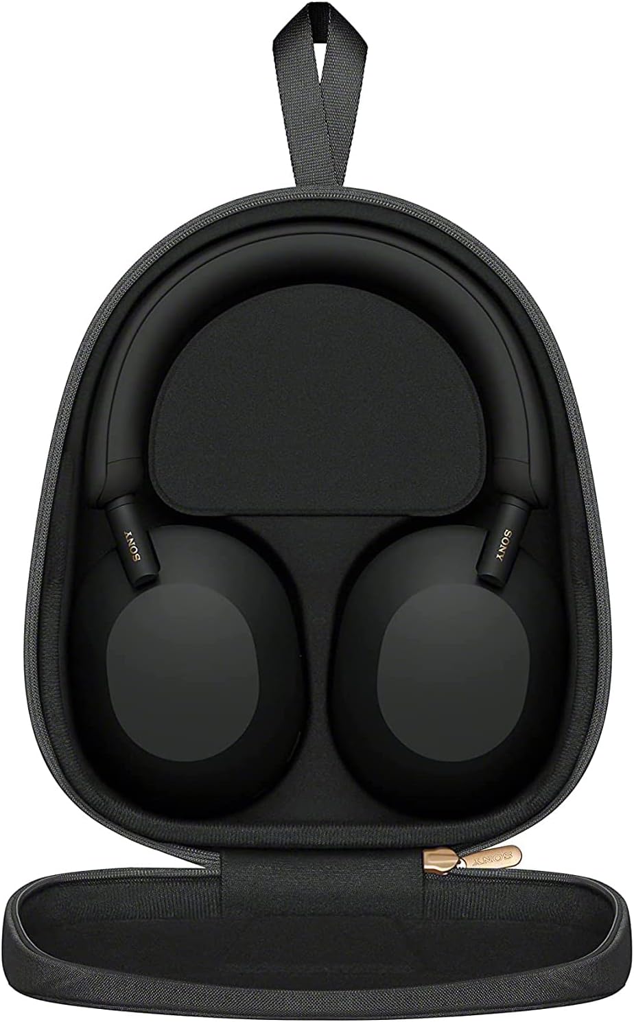 Sony WH-1000XM5 Wireless Noise Canceling Headphones – Auto NC Optimizer, 30-Hour Battery, Alexa Built-In, Black + Deco Gear Pro Audio Headphone Stand (Matte Black/Red)