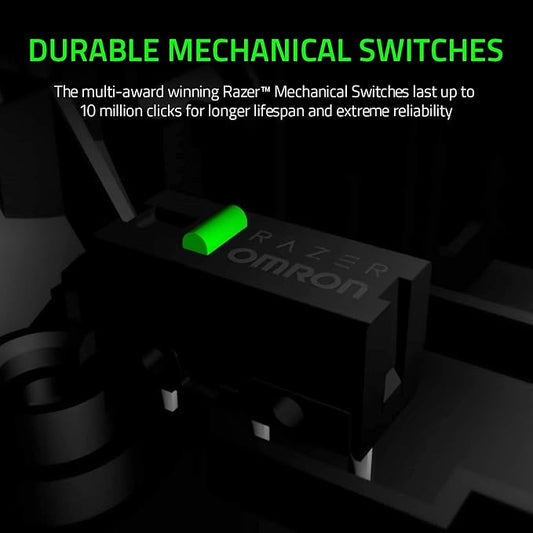 Razer DeathAdder Essential Gaming Mouse – 6400 DPI Optical Sensor, 5 Programmable Buttons, Mechanical Switches, Rubber Side Grips, Classic Black