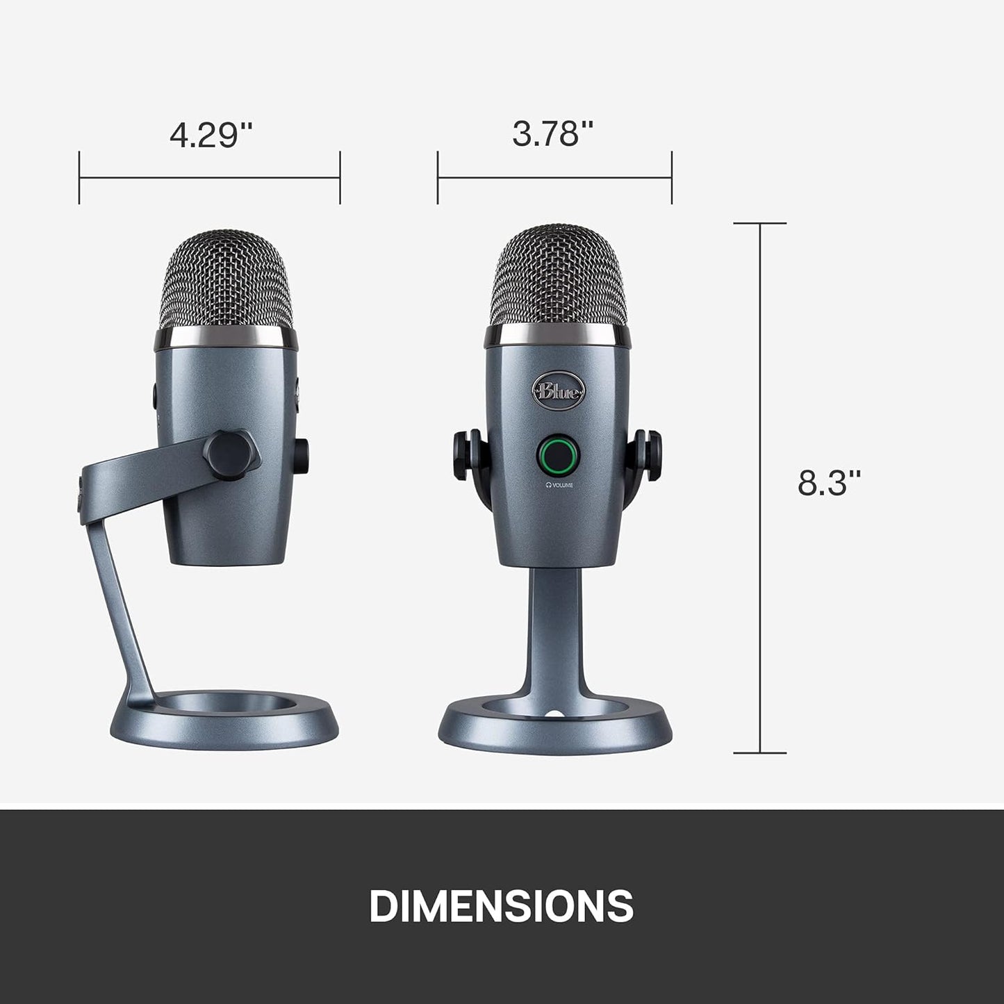 Yeti Nano USB Microphone – Shadow Grey Professional Sound for Gaming, Streaming, Podcasting, and More | Plug & Play | PC & Mac Compatible