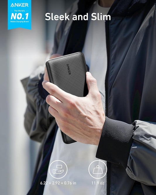 Anker PowerCore Essential 20000 Portable Charger – High-Capacity 20000mAh Power Bank for Smartphones, Tablets, Laptops, and More – Fast Charging, Compact Design