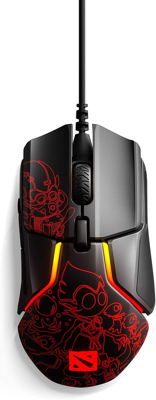 SteelSeries Rival 600 Dota 2 Edition Gaming Mouse – 12,000 CPI TrueMove3+ Dual Optical Sensor, 0.5mm Lift-off Distance, Adjustable Weight System, RGB Lighting