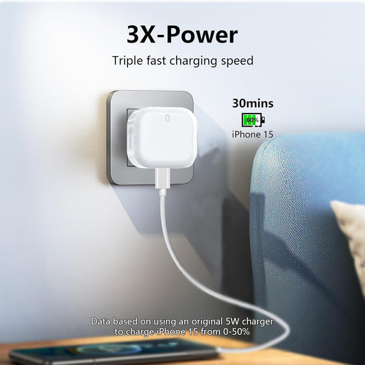 Iphone 15 Charger, 20W USBC Charger Plug Fast Charging with 6ft USB C to Type C Cable