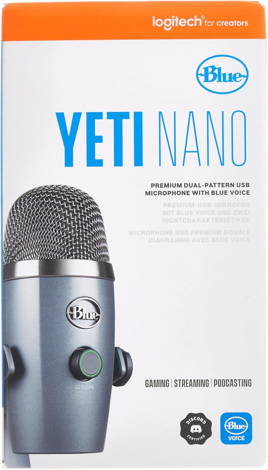 Yeti Nano USB Microphone – Shadow Grey Professional Sound for Gaming, Streaming, Podcasting, and More | Plug & Play | PC & Mac Compatible