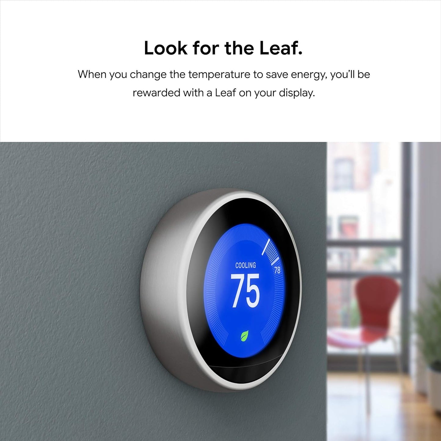 Google Nest Learning Thermostat 3rd Generation (2015) – Smart Programmable Wi-Fi Thermostat for Home, Works with Alexa, Stainless Steel
