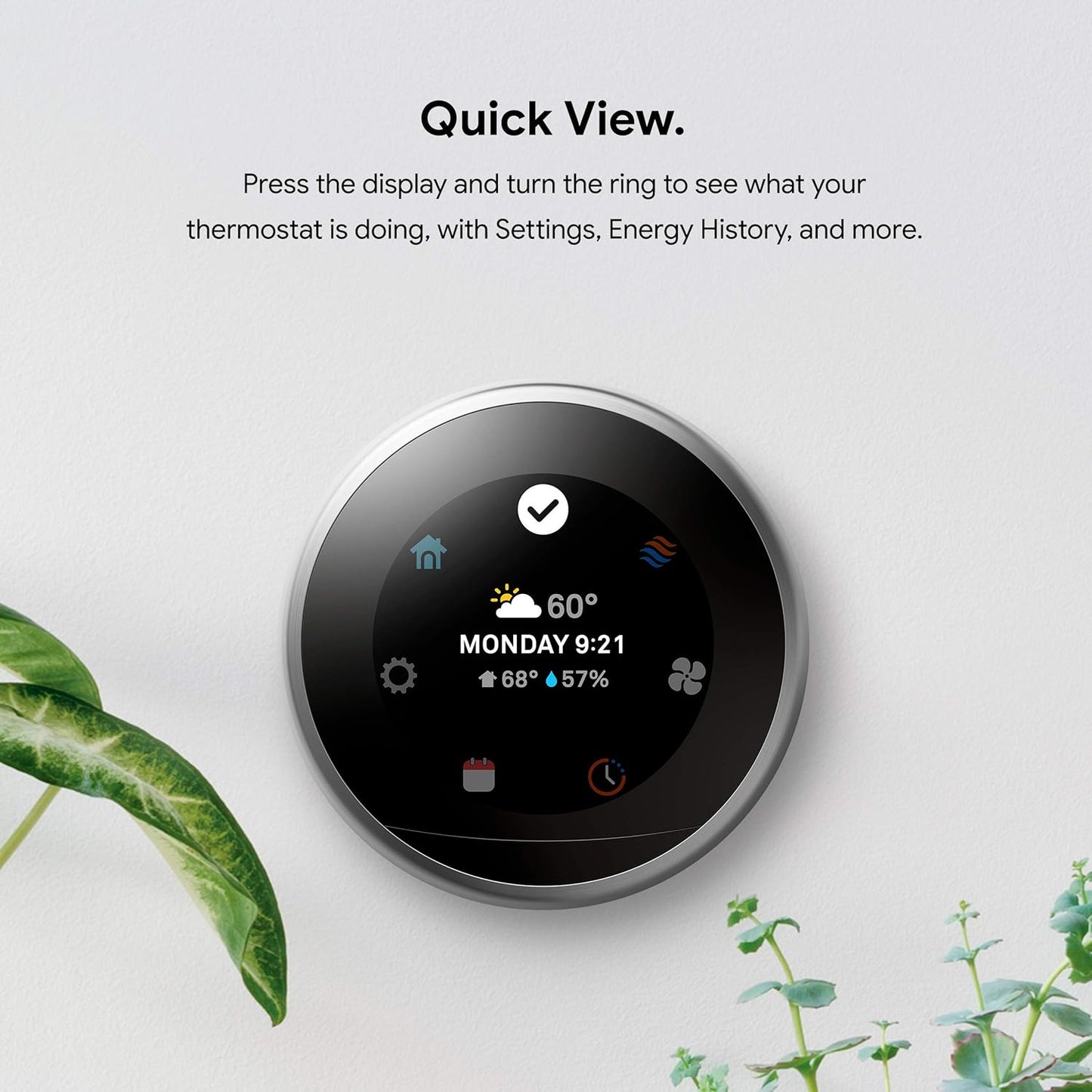 Google Nest Learning Thermostat 3rd Generation (2015) – Smart Programmable Wi-Fi Thermostat for Home, Works with Alexa, Stainless Steel