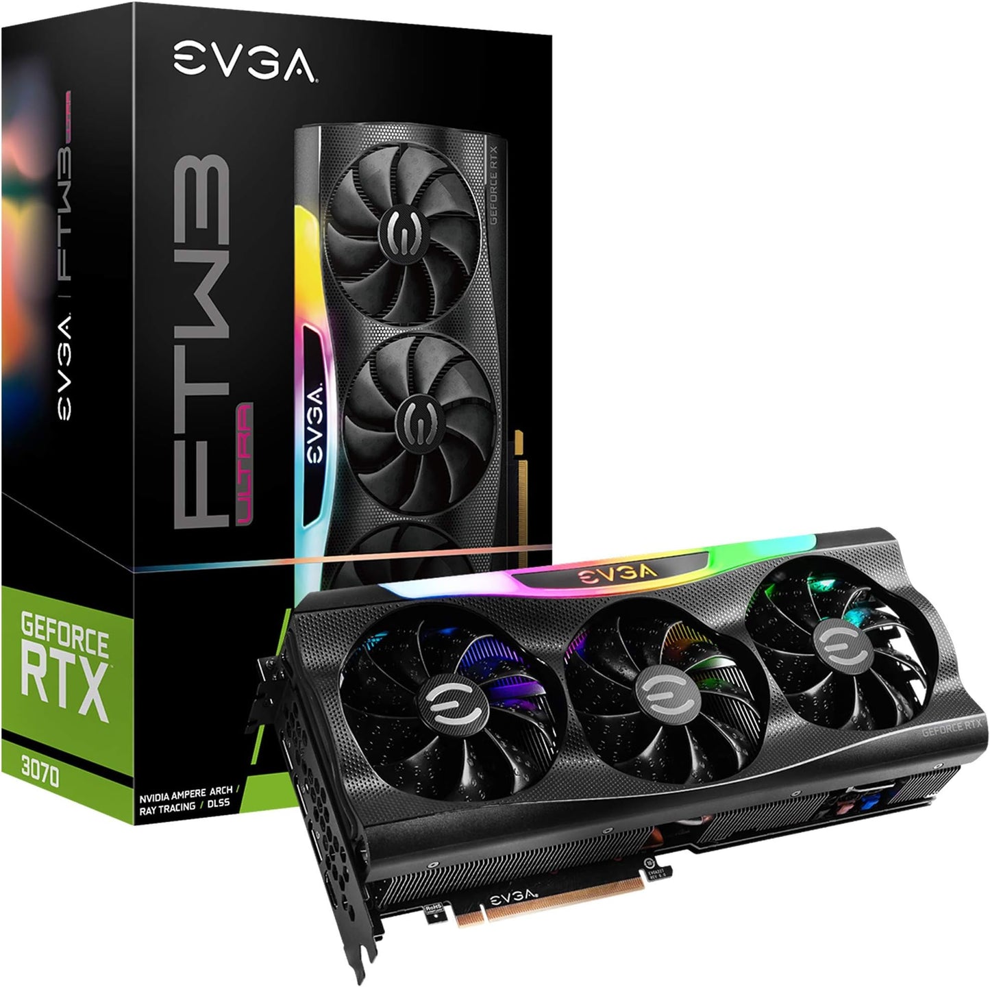 EVGA GeForce RTX 3080 FTW3 Ultra Gaming 10GB GDDR6X Graphics Card – iCX3 Technology, ARGB LED, Metal Backplate, LHR, 10G-P5-3897-KL (Renewed)