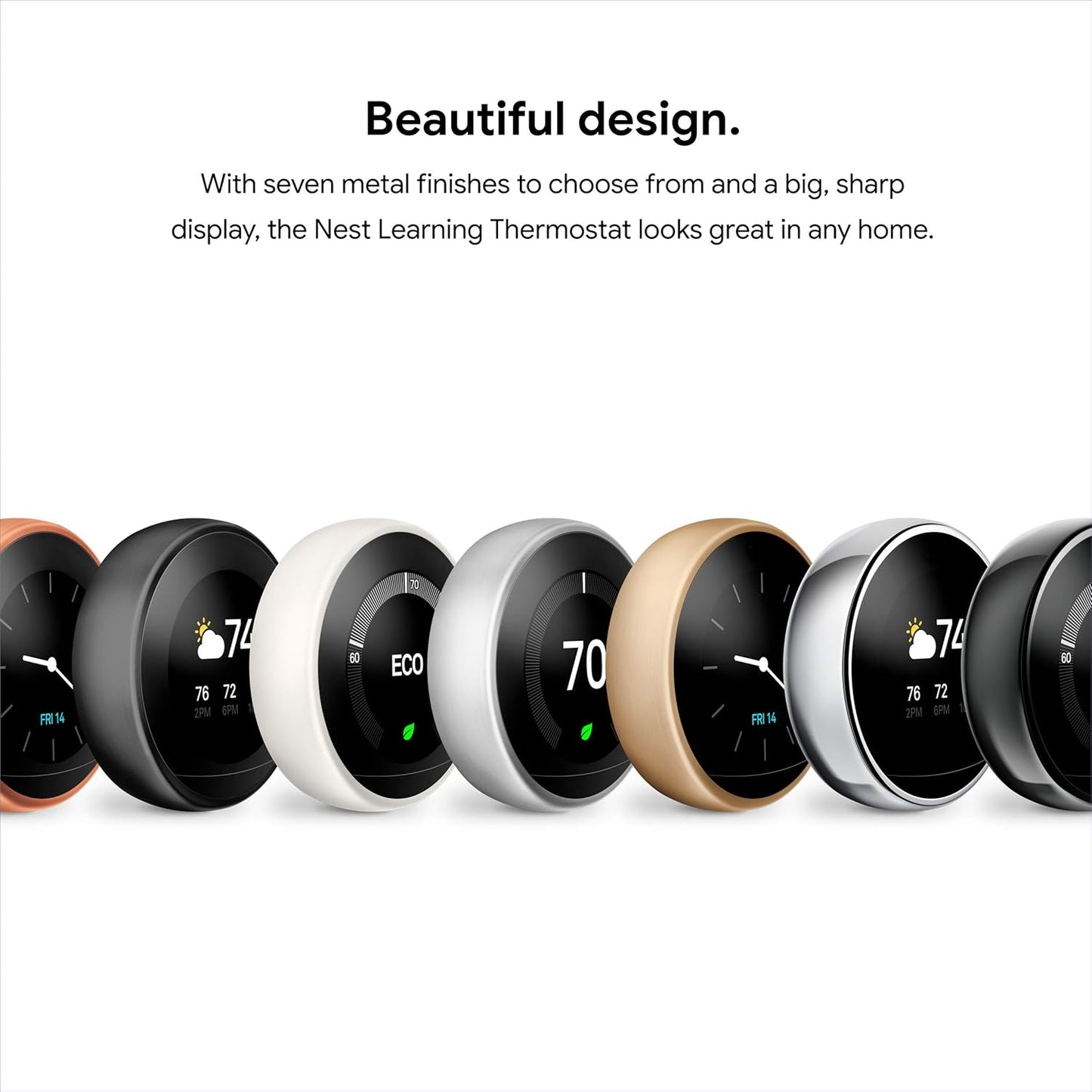 Google Nest Learning Thermostat 3rd Generation (2015) – Smart Programmable Wi-Fi Thermostat for Home, Works with Alexa, Stainless Steel