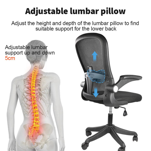 Ergonomic Office Chair with Lumbar Support – Adjustable Swivel Desk Chair