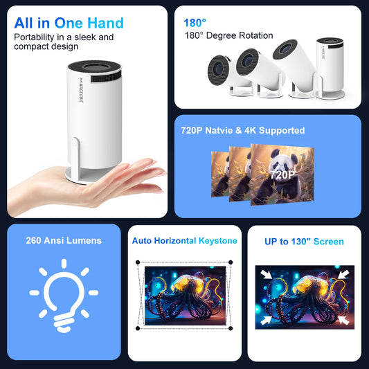 Transpeed 4K WiFi6 HY300 Pro Projector – Portable Home Cinema Experience