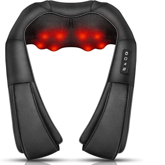 Electric Shiatsu Back, Neck & Shoulder Massager with Heat – Car & Home Use