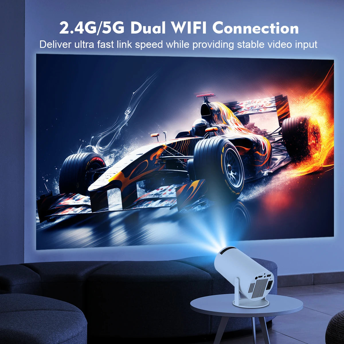 Transpeed 4K WiFi6 HY300 Pro Projector – Portable Home Cinema Experience