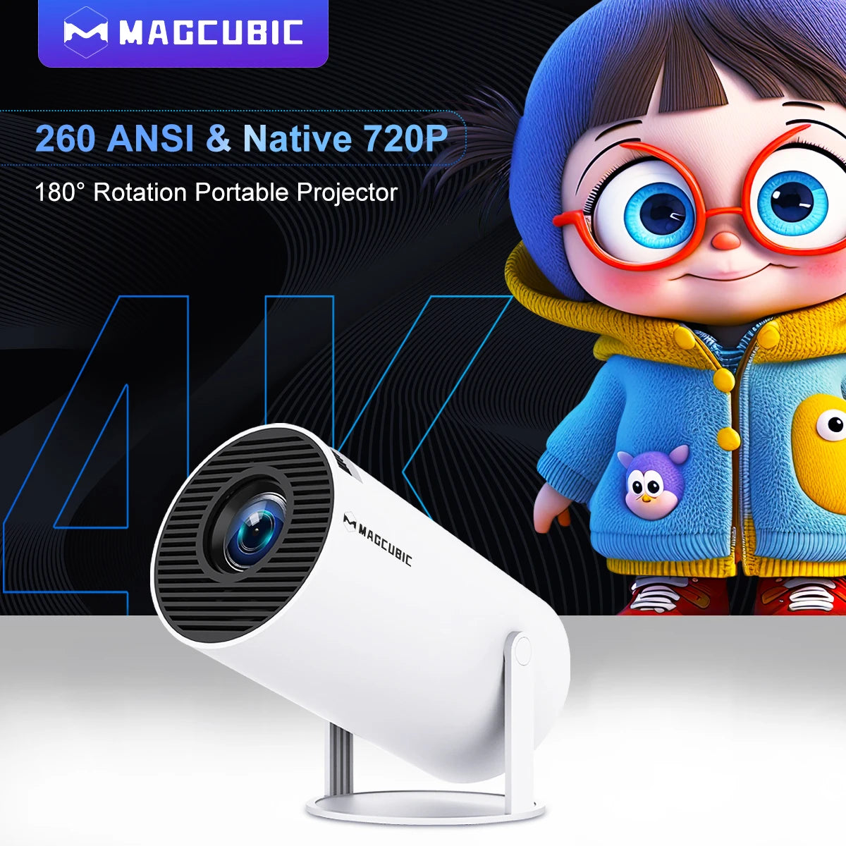 Transpeed 4K WiFi6 HY300 Pro Projector – Portable Home Cinema Experience