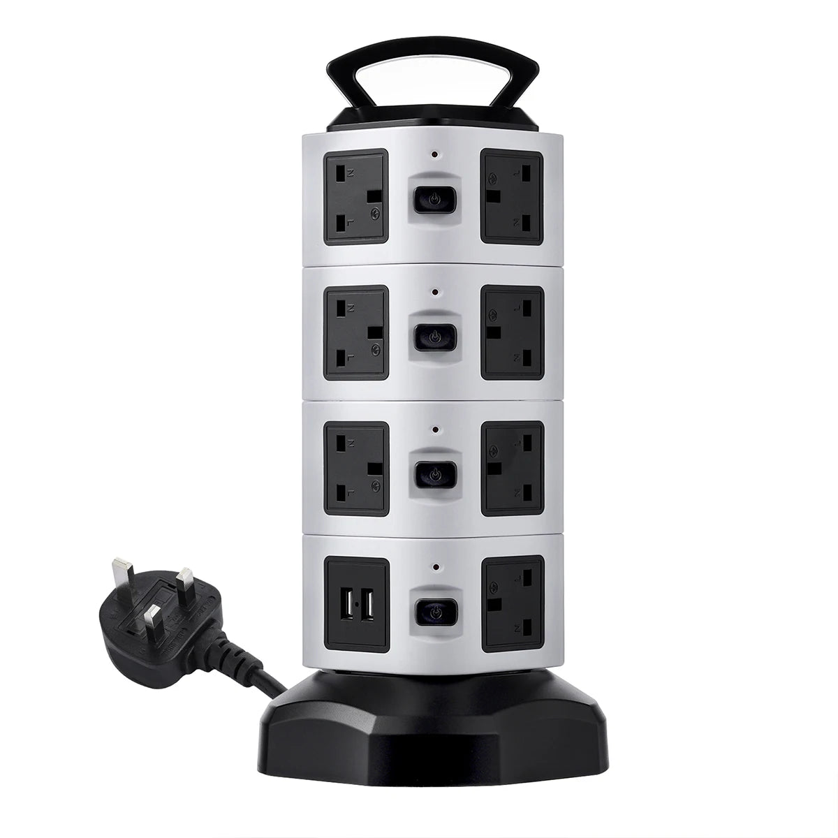 Vertical Power Strip Tower – 7/11/15 Outlets with USB & Surge Protection