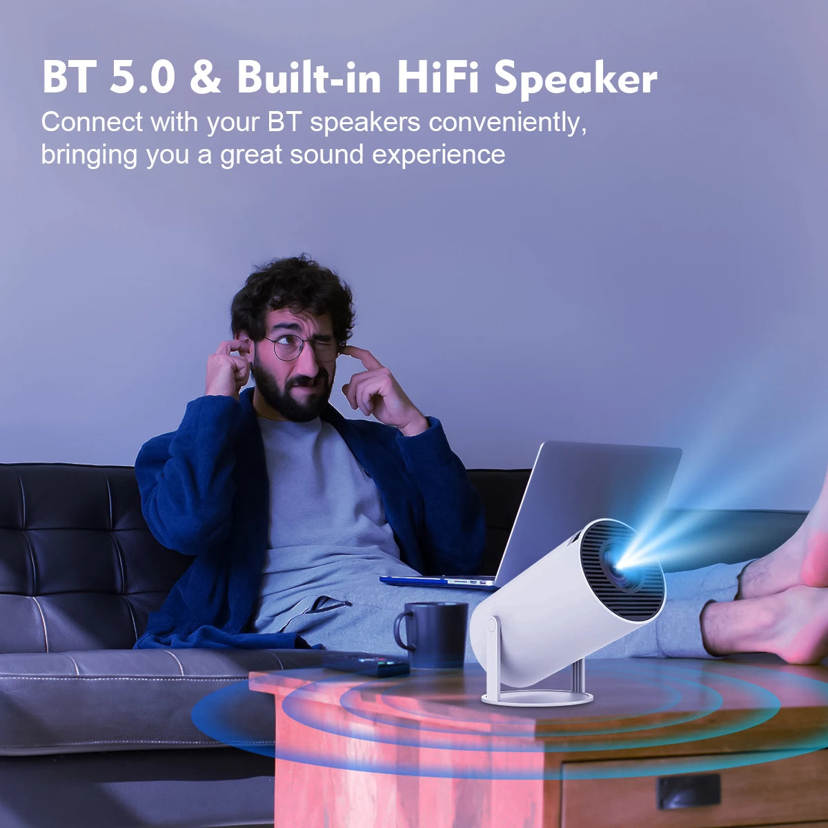 Transpeed 4K WiFi6 HY300 Pro Projector – Portable Home Cinema Experience