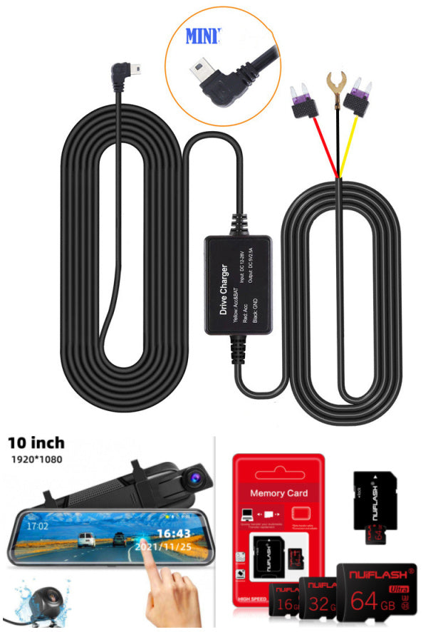 Front & Rear Dual Recording Dash Cam – Rear View Mirror Camera