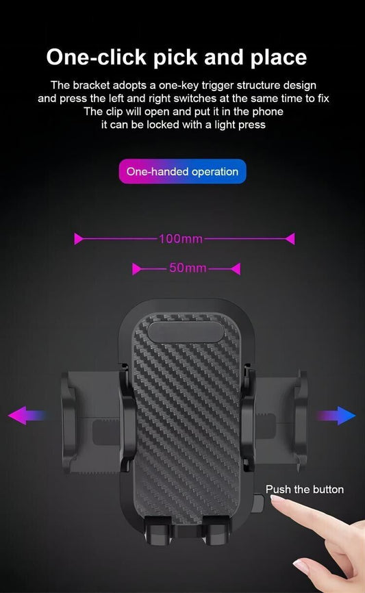 Universal Car Phone Holder – 360° Rotating Windshield & Dashboard Mount