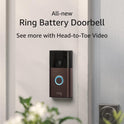 Battery Doorbell, Head-To-Toe Video, Live View with Two-Way Talk, and Motion Detection & Alerts (2024 Release), Venetian Bronze