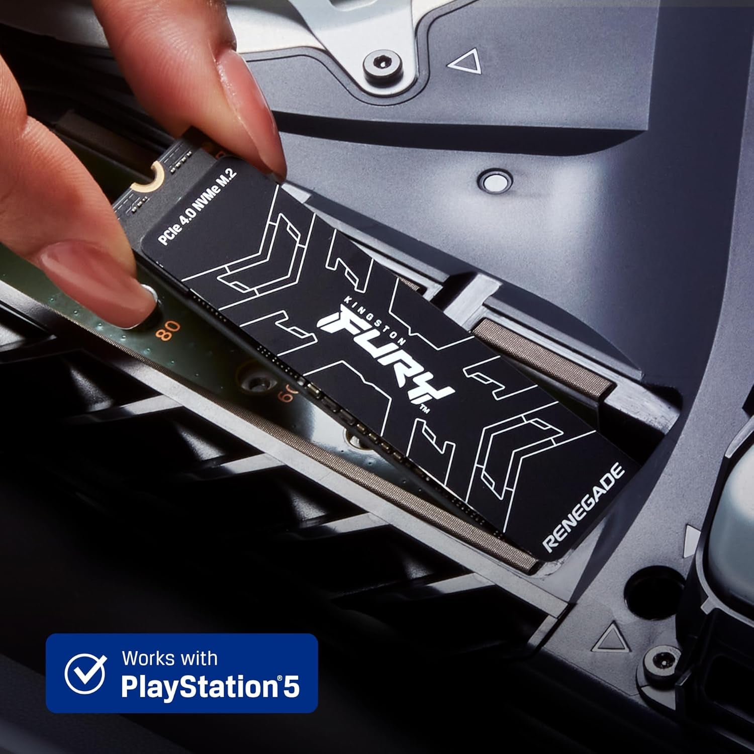 FURY Renegade 1TB Pcie Gen 4.0 Nvme M.2 Internal Gaming SSD | up to 7300 Mb/S | Graphene Heat Spreader | 3D TLC NAND | Works with PS5 | SFYRS/1000G, Solid State Drive