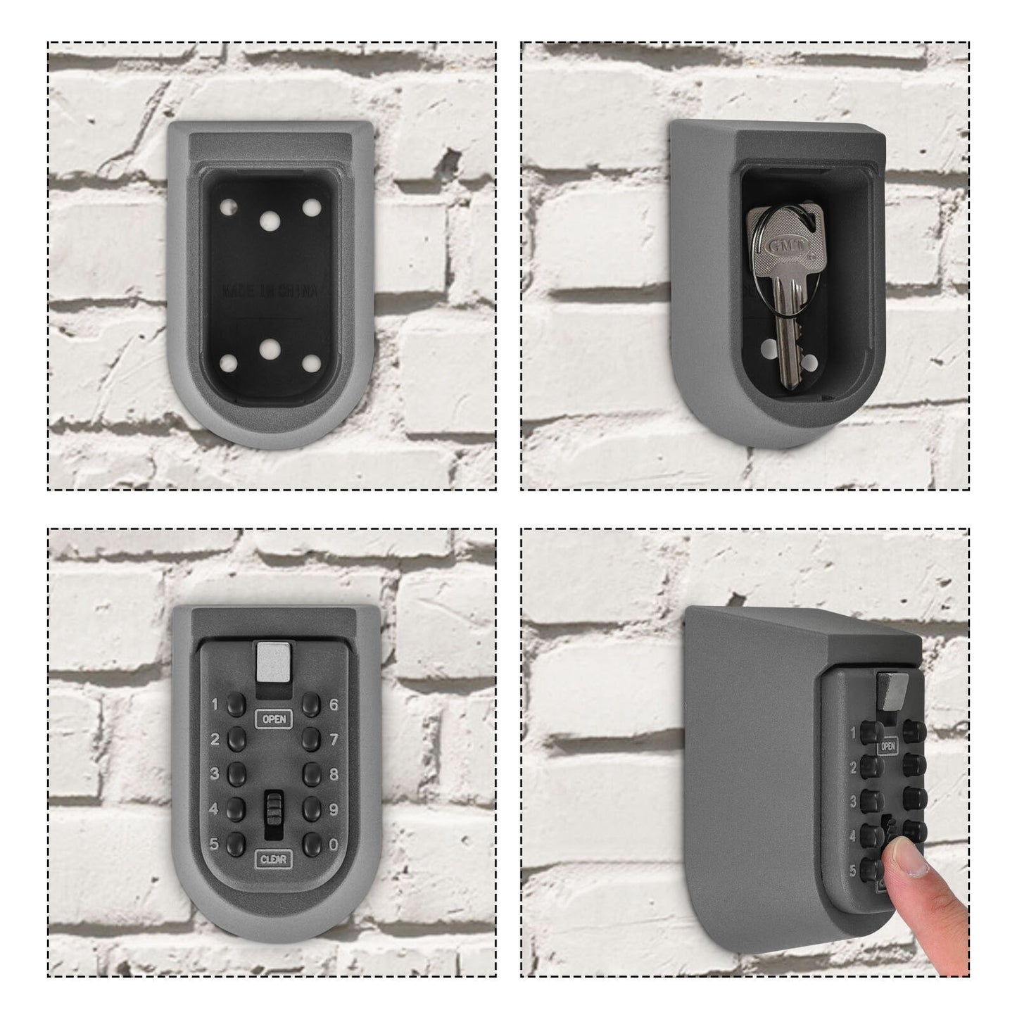 Outdoor Waterproof Key Safe Box – Secure Wall-Mounted 4-Digit Code Lock