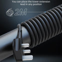 Tower Extension Lead 2M, (13A 3250W) 4 USB Ports and 8 Way Extension Tower, Surge Protection Extension Lead with 4 Independent Control Switch, Extension Cable for Home, Office, Kitchen
