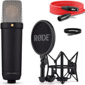RØDE NT1 5th Generation Studio Condenser Microphone – Large-Diaphragm Mic with XLR & USB Outputs, Shock Mount & Pop Filter – For Music, Vocals, Podcasting (Black)