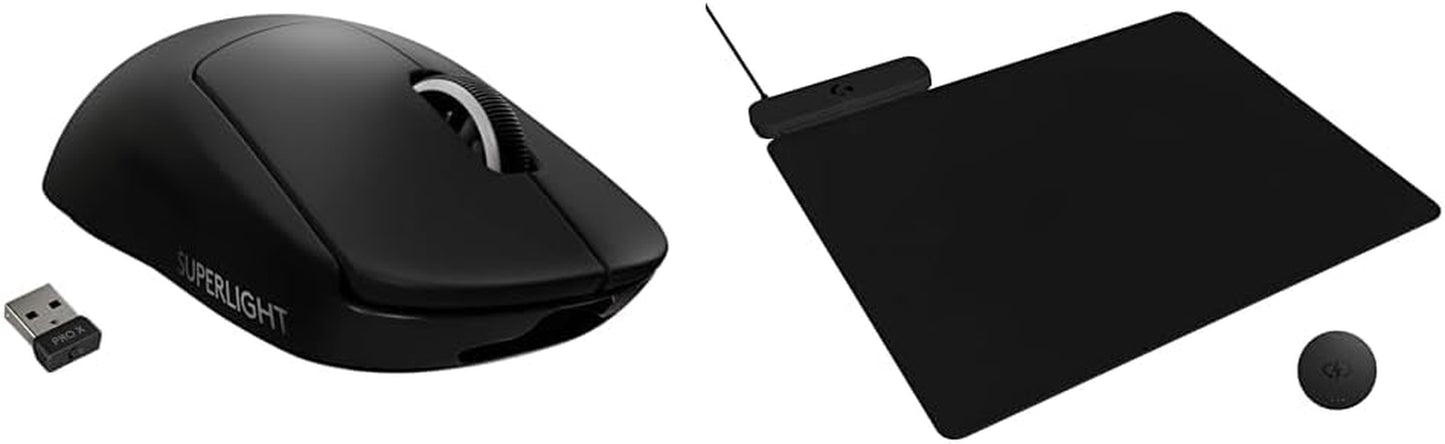 PRO X SUPERLIGHT Wireless Gaming Mouse, Ultra-Lightweight, HERO 25K Sensor, 25,600 DPI, 5 Programmable Buttons, Long Battery Life, Compatible with PC / Mac - Black