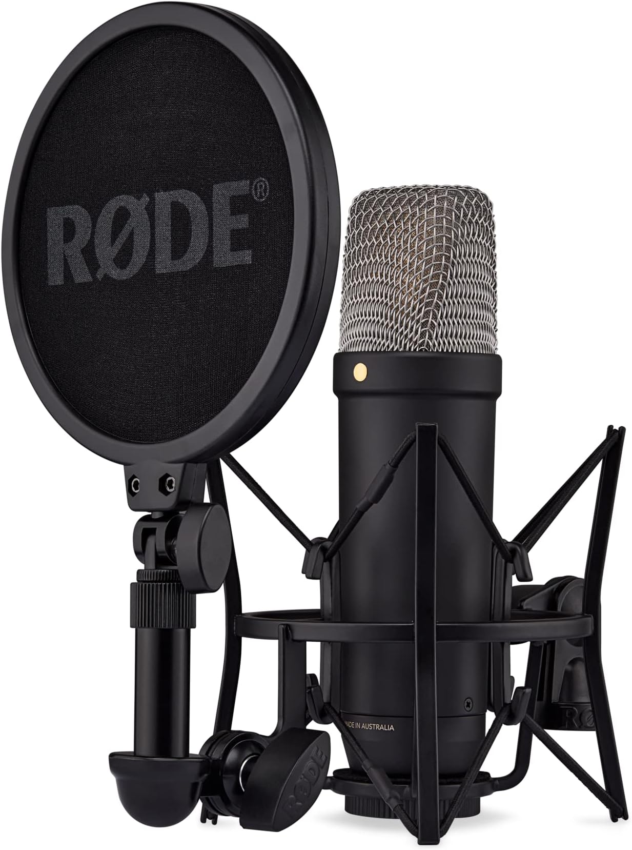 RØDE NT1 5th Generation Studio Condenser Microphone – Large-Diaphragm Mic with XLR & USB Outputs, Shock Mount & Pop Filter – For Music, Vocals, Podcasting (Black)