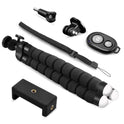 Flexible Sponge Tripod – Universal Phone & Action Camera Stand | Bluetooth Remote & GoPro Adapter