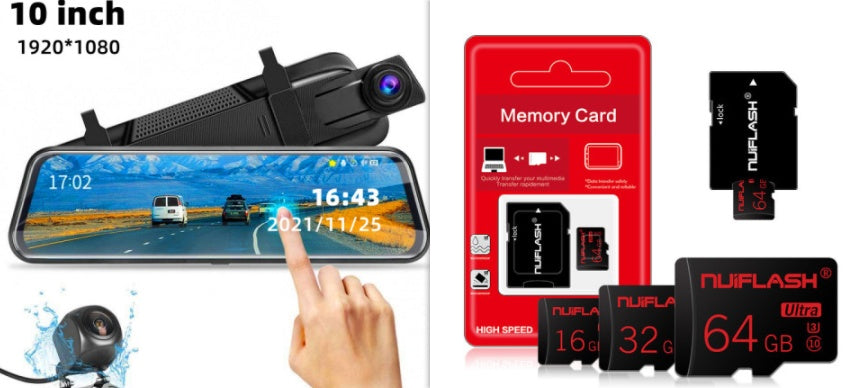 Front & Rear Dual Recording Dash Cam – Rear View Mirror Camera