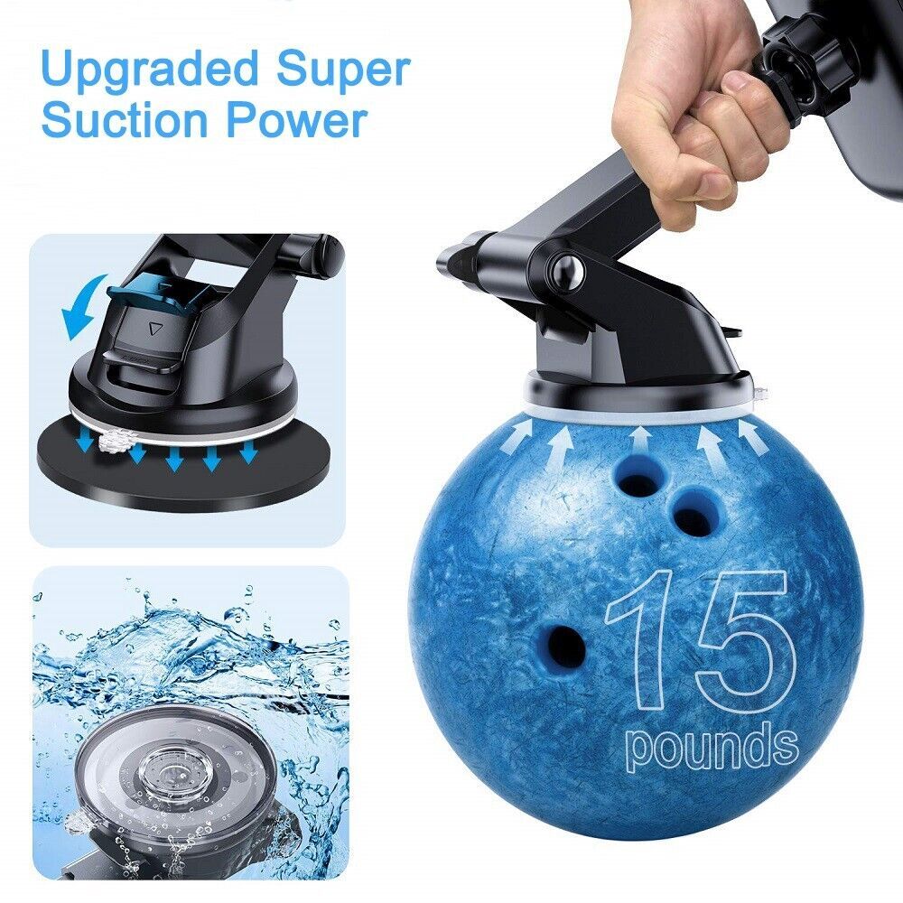 Universal Car Phone Holder – 360° Rotating Windshield & Dashboard Mount