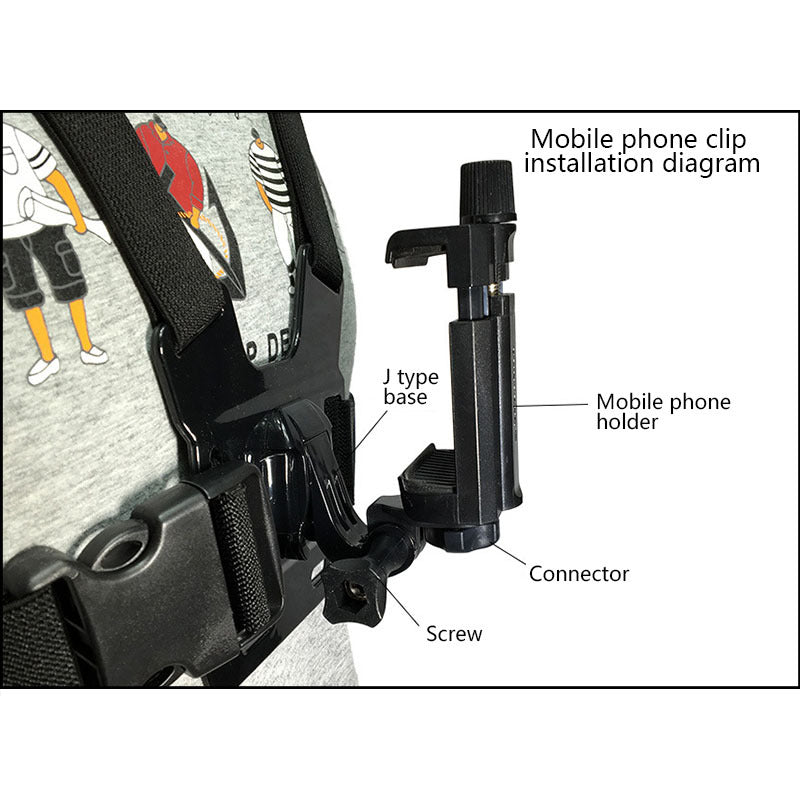 Mobile Phone Chest Mount Harness Strap Holder