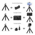 Flexible Sponge Tripod – Universal Phone & Action Camera Stand | Bluetooth Remote & GoPro Adapter