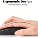 Ultra Thin Black 2.4Ghz Wireless Rechargeable Scroll Wheel Silent Optical Cordless Mouse for Computer PC Laptop Tablets Premium Slim Silent Mice for Gaming Travel Office Work with USB Adapter