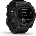 Garmin Fenix 7X Solar Multisport GPS Watch – Slate Grey with Black Band, Solar Charging, Advanced Fitness Tracking, Long Battery Life