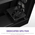NZXT H5 Elite Compact ATX Mid-Tower PC Case – Black – CC-H51EB-01, Tempered Glass, Built-in RGB Lighting, Cable Management, 2×140mm RGB Fans Included