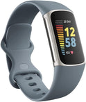 Fitbit Charge 5 Advanced Health & Fitness Tracker – Built-In GPS, Stress Management Tools, Sleep Tracking, 24/7 Heart Rate Monitoring, Mineral Blue with Steel Blue/Platinum Bands (S & L)