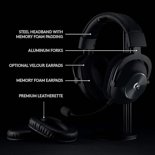 Logitech G PRO X Wireless Lightspeed Gaming Headset (Gen 1) – Blue VO!CE Mic Technology, 50mm PRO-G Drivers, DTS Headphone:X 2.0 Surround Sound, Black