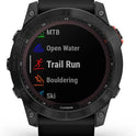 Garmin Fenix 7X Solar Multisport GPS Watch – Slate Grey with Black Band, Solar Charging, Advanced Fitness Tracking, Long Battery Life
