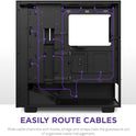 NZXT H5 Elite Compact ATX Mid-Tower PC Case – Black – CC-H51EB-01, Tempered Glass, Built-in RGB Lighting, Cable Management, 2×140mm RGB Fans Included
