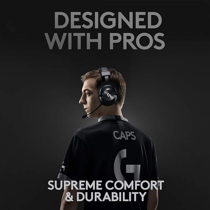 Logitech G PRO X Wireless Lightspeed Gaming Headset (Gen 1) – Blue VO!CE Mic Technology, 50mm PRO-G Drivers, DTS Headphone:X 2.0 Surround Sound, Black