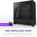 NZXT H5 Elite Compact ATX Mid-Tower PC Case – Black – CC-H51EB-01, Tempered Glass, Built-in RGB Lighting, Cable Management, 2×140mm RGB Fans Included
