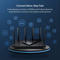 TP-Link AXE5400 Tri-Band WiFi 6E Router (Archer AXE75) – Gigabit Wireless Router for Gaming and Streaming, VPN Support, OneMesh Compatible, WPA3 Security, Black