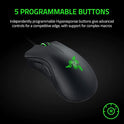 Razer DeathAdder Essential Gaming Mouse – 6400 DPI Optical Sensor, 5 Programmable Buttons, Mechanical Switches, Rubber Side Grips, Classic Black