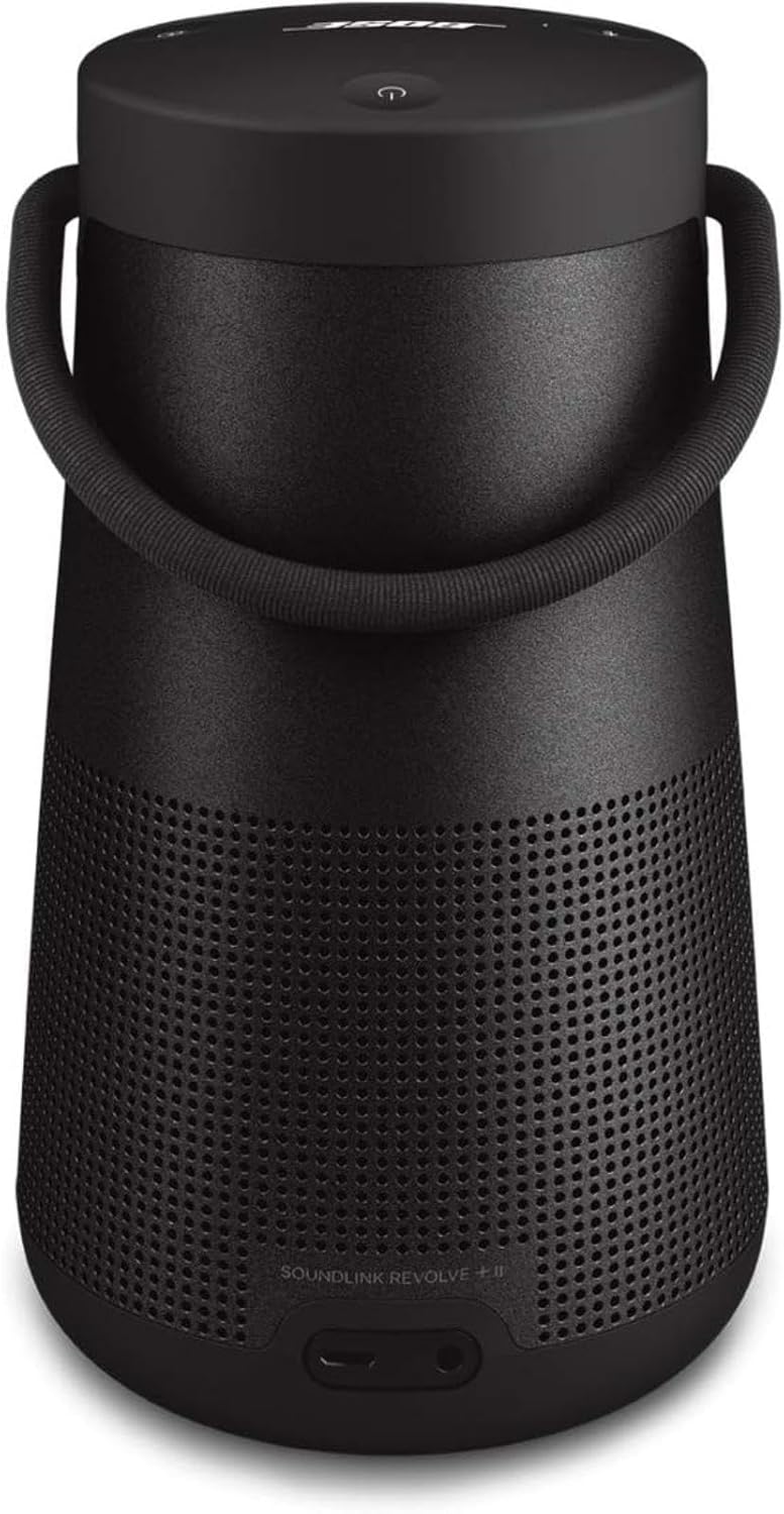 Bose SoundLink Revolve+ (Series II) Bluetooth Speaker – Portable Wireless Speaker with 360° Sound, Microphone, Water-Resistant, Long-Lasting Battery, Handle – Black