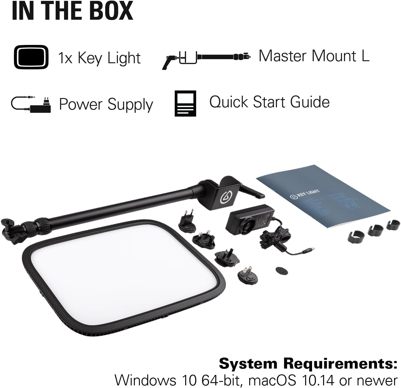 Key Light - Professional 2800 Lumens Studio Light with Desk Clamp Perfect for Streaming, Recording, and Video Conferencing